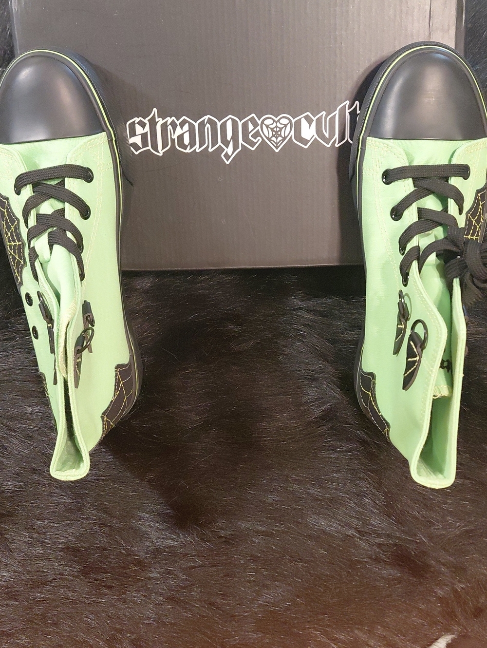 Strangecvlt HXC Unisex Size 8 High-Top Sneakers in Mint Green PLATFORM SOLE